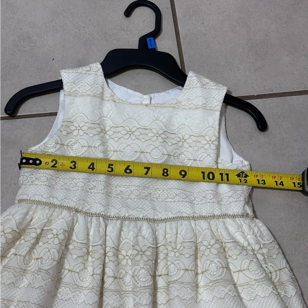Laura Ashley Girls Lace Party White/Beige Dress size 6 - Picture 6 of 7